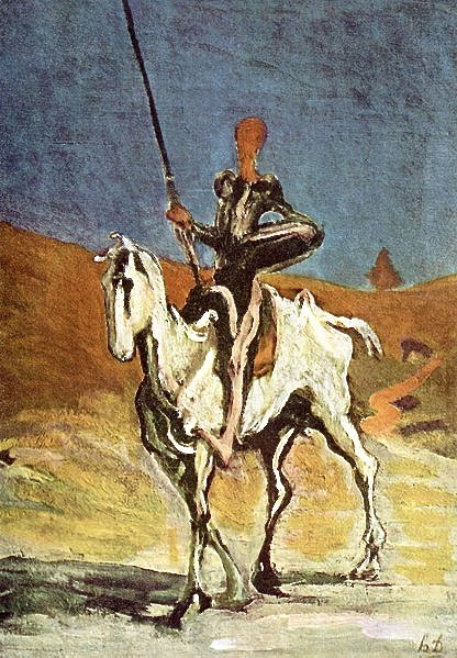 Don Quixote, the famous gentleman of la Mancha, painted by Honoré Daumier