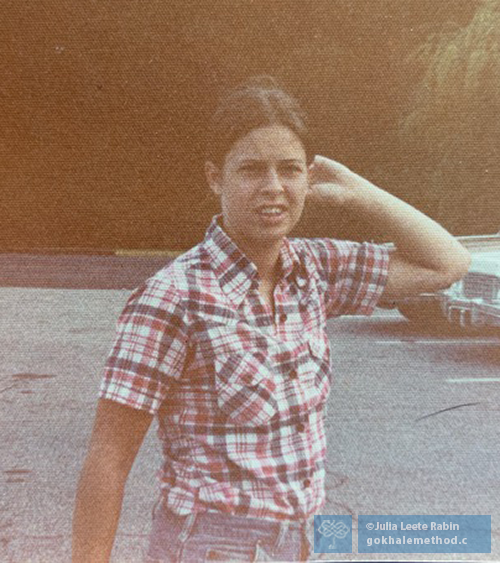 Julia Rabin aged 18, checked shirt and jeans.