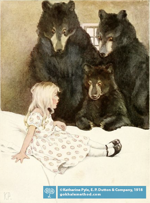  Illustration by Katharine Pyle, Goldilocks and the Three Bears.