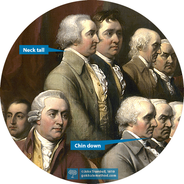 John Trumbull’s painting, 1819, Declaration of Independence, detail, US Capitol, Washington.