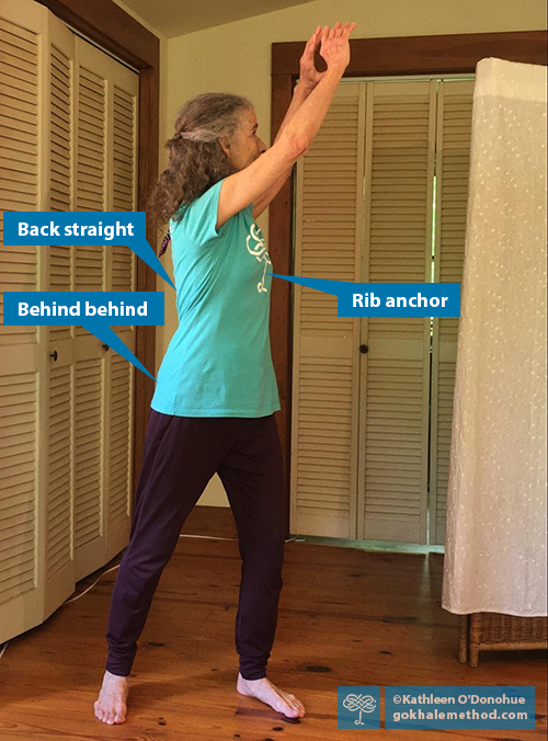 Gokhale method teacher Kathleen O’Donohue practising Qigong.