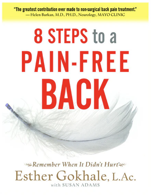 Front cover of Esther Gokhale’s book, 8 Steps to a Pain-Free Back.