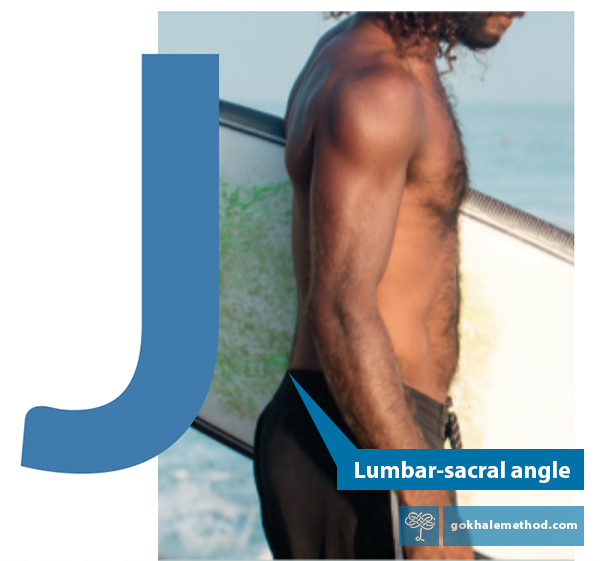 Photo of man with J-shaped spine and superimposed letter “J”.