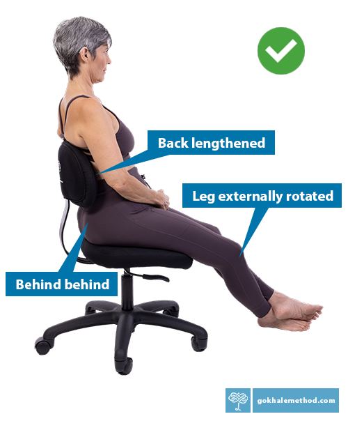Esther Gokhale stretchsitting in the Gokhale® Pain-Free Chair