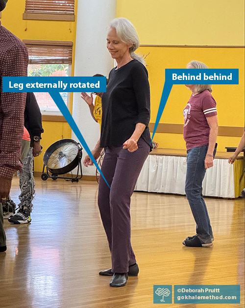 Deborah Pruitt dancing with healthy posture and movement.