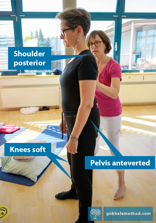 Gokhale Method teacher Julie Johnson guides her student in tallstanding