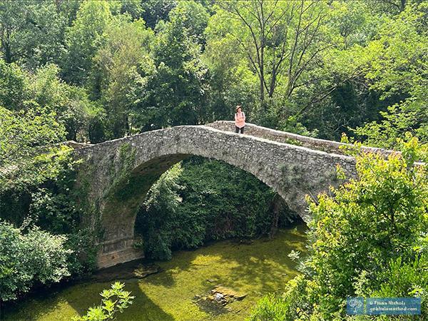 A view looking down on the Bridge at Cirque de Navacelles, France.