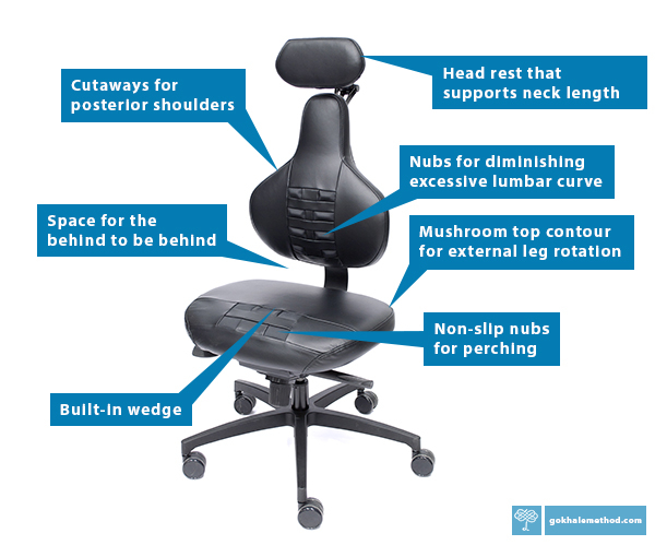 The Gokhale® Executive Chair, three-quarter front view.