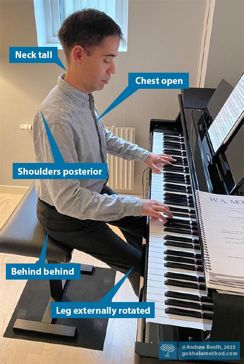 Juan Zurutuza playing the piano after learning the Gokhale Method.