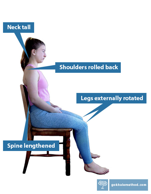 Girl sitting on a dining chair with a stretchsit® cushion.