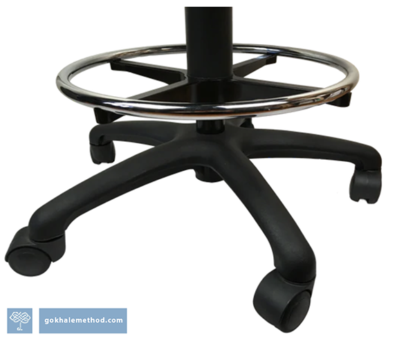 The Gokhale Method Pain-Free chair foot ring, and castors, cropped.