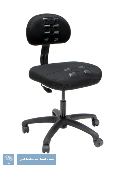  The Gokhale Method Pain-Free chair, front view at angle.