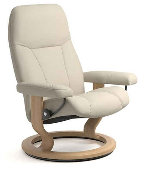 cream leather easy chair with circular base