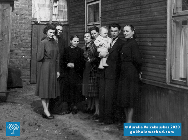 Aurelia Vaicekauskas’ parents in Lithuania with family