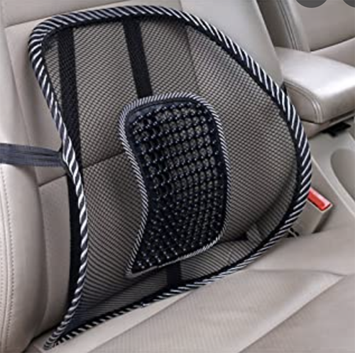 Mesh lumbar support in car