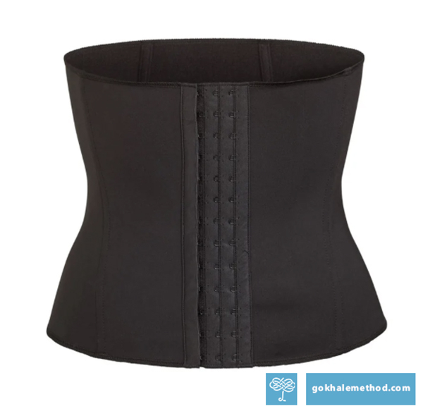A black SKIMS “waist trimmer” shapewear corset
