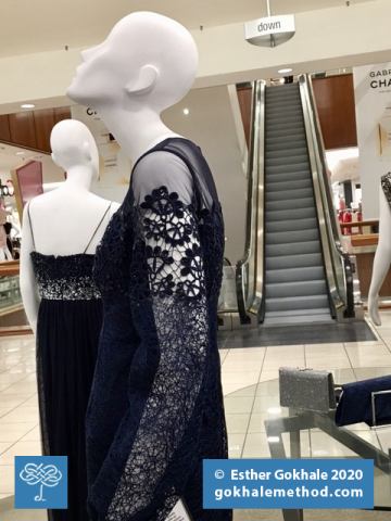 I photographed this mannequin at the Stanford Shopping Mall years ago. "Her" neck curvature is intense and unhealthy.