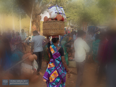 In traditional cultures the neck remains upright and long. It is capable of carrying the weight of the head and additional loads without injury.