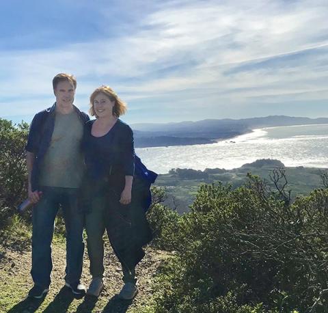 Out hiking with my wife, Susie.