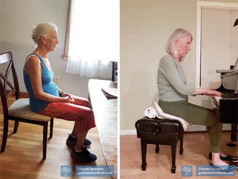 Learning to stacksit gave Susan a much-improved position for her piano and organ playing.