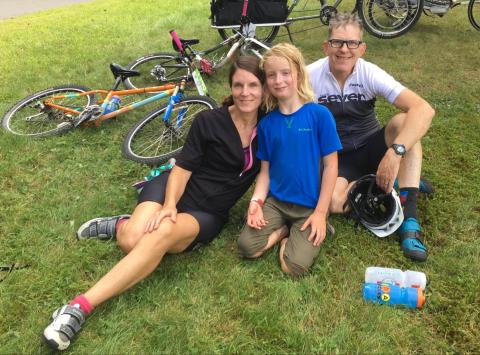 The Graves family have just completed the “D2R2” fundraiser ride. Their son is just 9 years old—the family that rides together, has fun together!