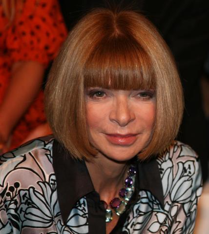Anna Wintour of Vogue magazine sporting a symmetrical bob haircut. Wikimedia
